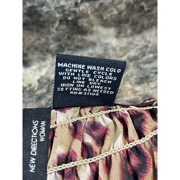 New Directions Women's 1X Animal Print Blouse 3/4 Sleeve Multicolor - Picture 7 of 8